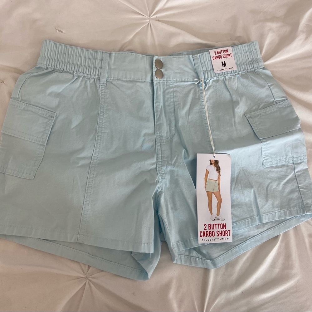 Celebrity Pink Women's Light Blue Cargo Shorts